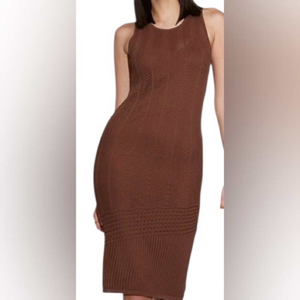 Gabrielle Union NY & Co. Brown Crochet Tank Dress Size XL